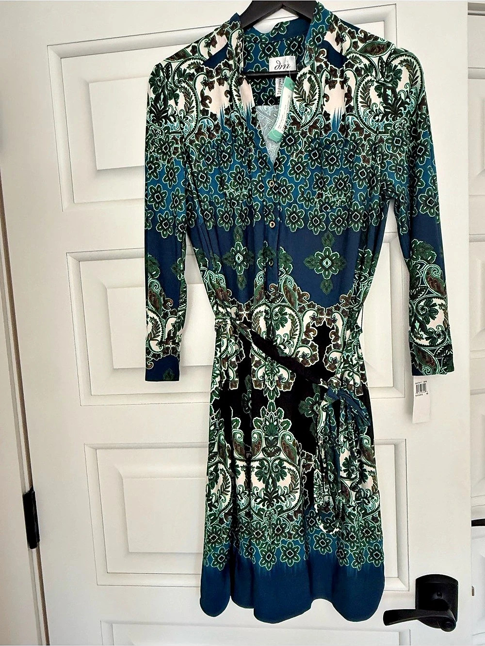 One Collection Jamison Jersey Shirt Dress Floral Midi Dress Size 10 Like New